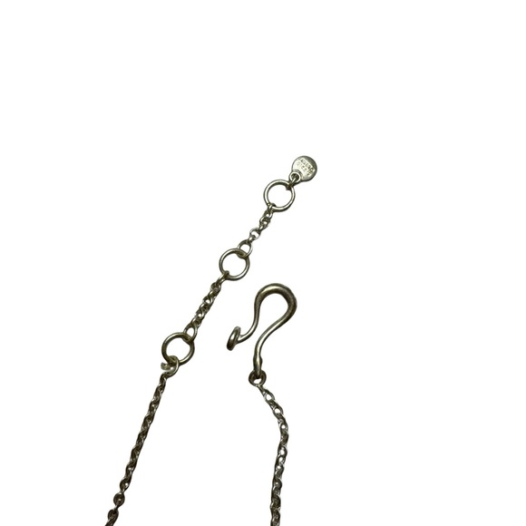 Chicos Necklace Silver Tone Chain Link Faux Turquoise Accents Long Length - Picture 5 of 6